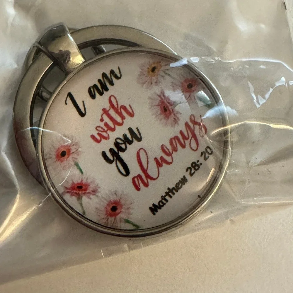 I Am With You Always Keychain Floral Matthew 28:20‎ Religious